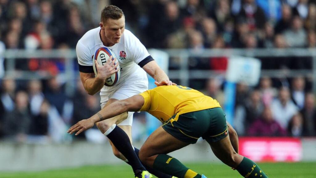 England’s Chris Ashton in action against Australia at Twickenham.