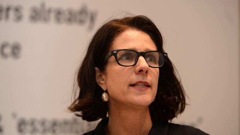Dr Rebecca Gomperts, medical director of abortion-rights lobby group Women On Web, speaking at a press conference in Dublin on the issue of importation of abortion pills. Photograph: Dara Mac Dónaill/The Irish Times