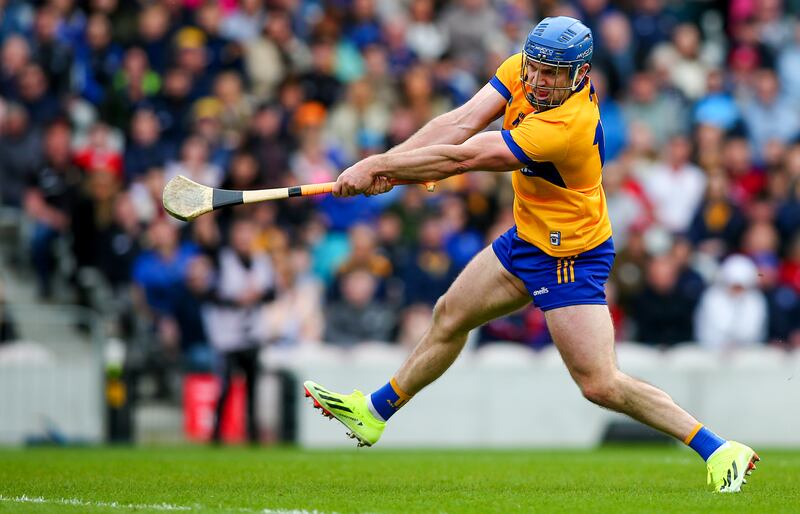 Clare’s Shane O’Donnell scores his side's second goal against Cork at SuperValu Páirc Uí Chaoimh. Photograph: Ken Sutton/Inpho