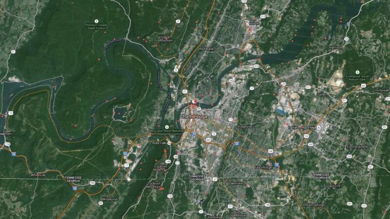 Witnesses said a gunman, driving an open-top Ford Mustang, fired at two locations including a military recruiting centre and a US Navy Reserve centre, about six miles (10km) apart, in Chattanooga, Tennessee. Photograph: Google Street View