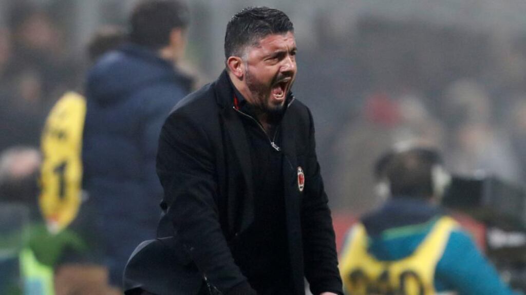 AC Milan coach Gennaro Gattuso. Photograph: Alessandro Garofalo/Reuters