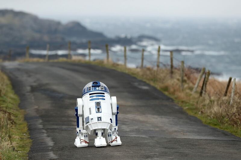 R2-D2: wherever he goes, there he is. Photograph: Niall Carson/PA Wire
