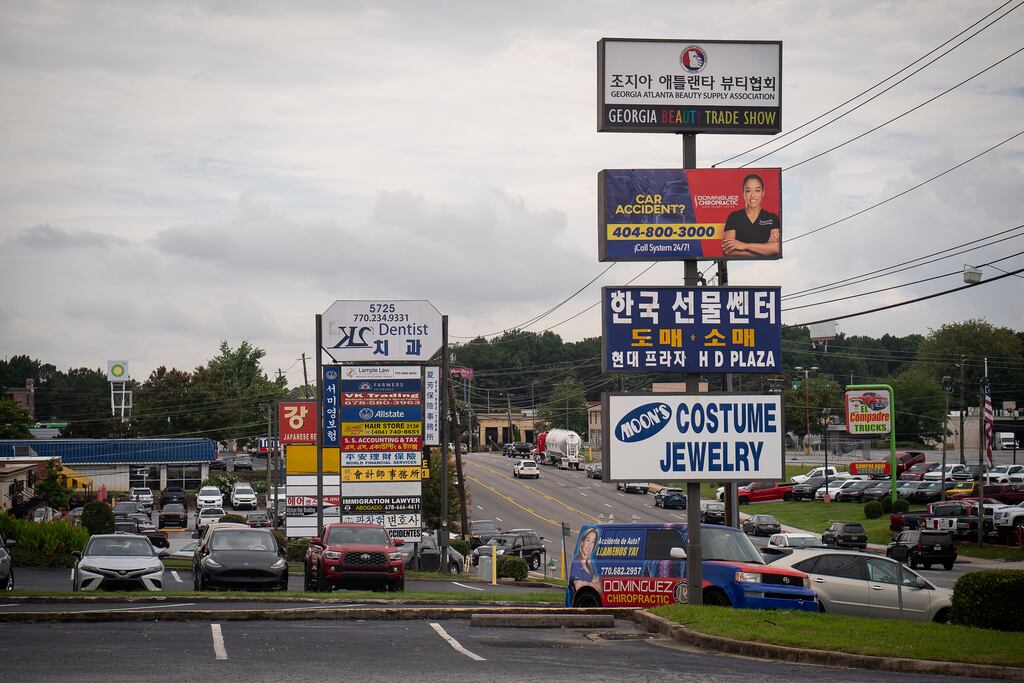 Directions and a phone number are provided to help find Hughie Glidewell, who’s on the trail in Doraville, Atlanta, an area with significant Asian and Hispanic communities.  Photograph: Nicole Craine/New York Times