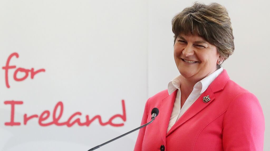 DUP leader Arlene Foster said the forthcoming Westminster elections were an opportunity to “send a very clear message” about Northern Ireland’s place in the UK. Photograph: Niall Carson/PA Wire