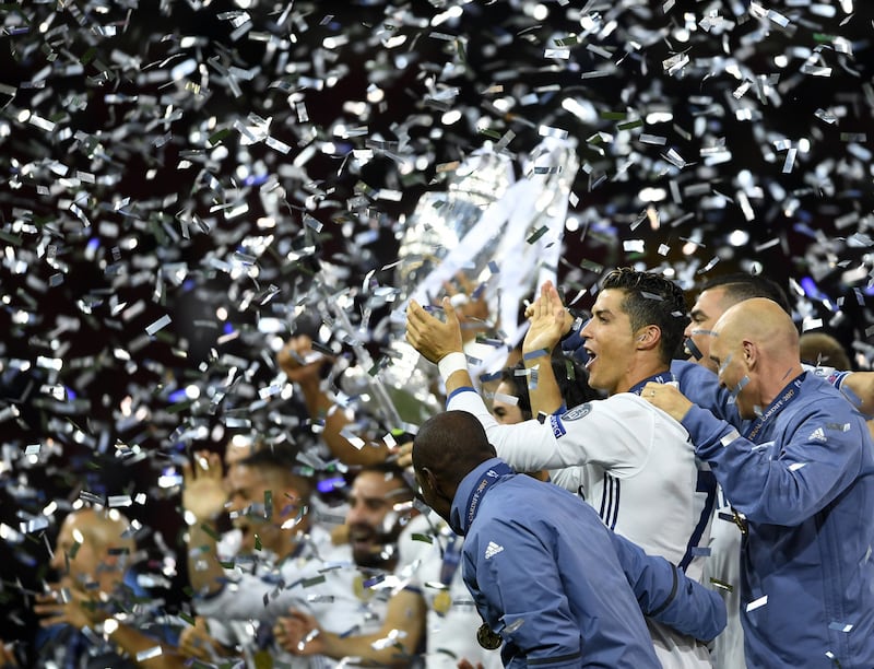 Cristiano Ronaldo won four Champions League titles with Real Madrid. Photograph: Laurence Griffiths/Getty Images