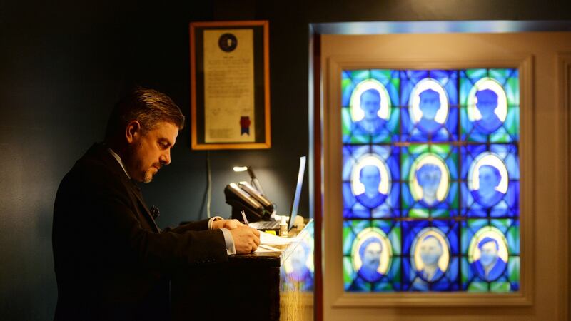 Darren Campbell Restaraunt Manager at work. Behind the scenes day in the life of Chapter One Michelin Star Restaurant. Photograph: Alan Betson / The Irish Times