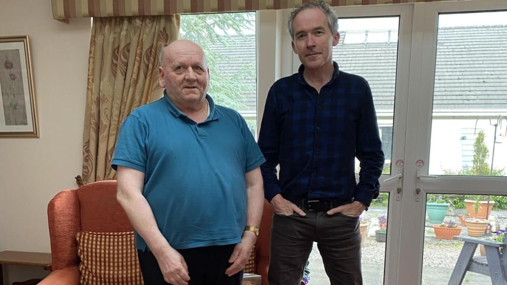 Frank McNally (r) with this old schoolfriend, the late Lawrence Keenan.