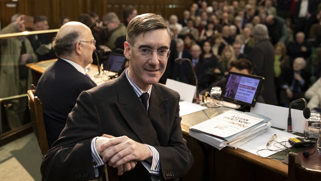 Brexiteer Conservative MP Jacob Rees-Mogg: “I think the truth is that everybody wants a deal; the prime minister wants a deal, the EU wants a deal, the Irish want a deal.” Photograph:  Dan Kitwood/Getty Images