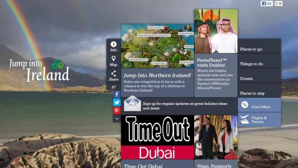 Screen grab of new culturally specific Ireland.com portal for the Gulf States.
