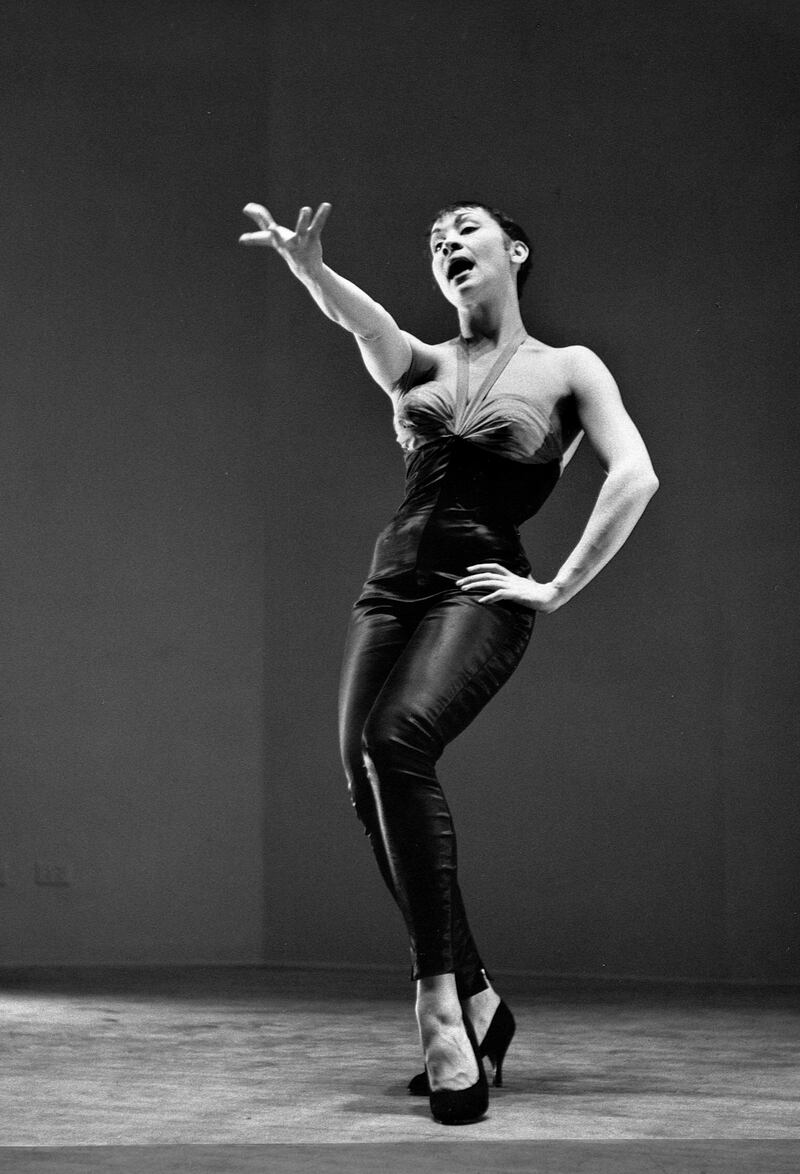 Chita Rivera demonstrates her dance routines for a show in New York City. Photograph: Ted Streshinsky/Corbis via Getty Images