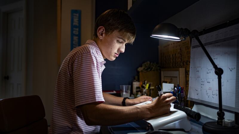 Will Grogan at his home: Am I going to be able to be a good student ever again? Because this is really scary. Photographer: Nitashia Jonson/The New York Times