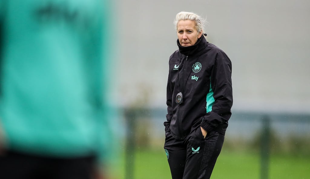 Republic of Ireland head coach Carla Ward at training in Abbotstown this week. Photograph: Nick Elliott/INPHO