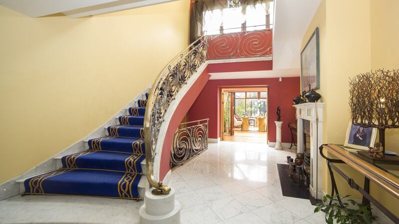 The marble staircase was modelled on the stairways seen in Dubai’s Burj Al Arab Hotel.