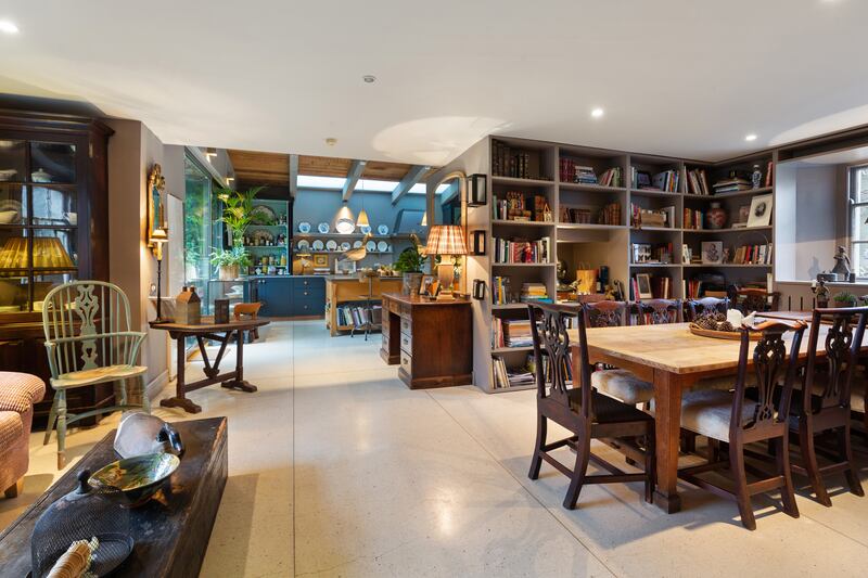 Basement level has the kitchen and lving area