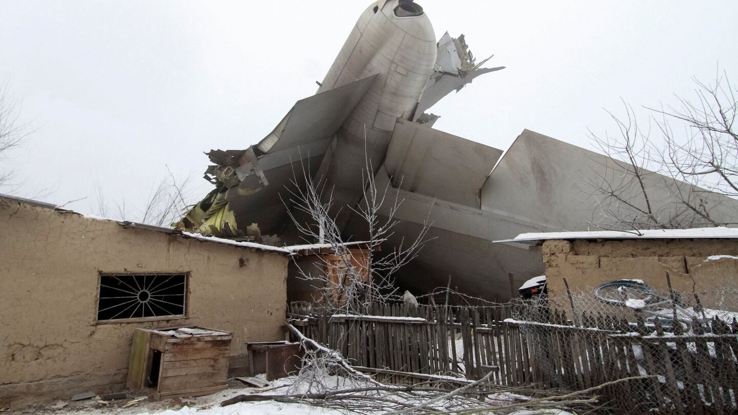 The plane was supposed to make a stopover at Manas, near the capital city Bishkek. Photograph: Vladimir Pirogov/Reuters