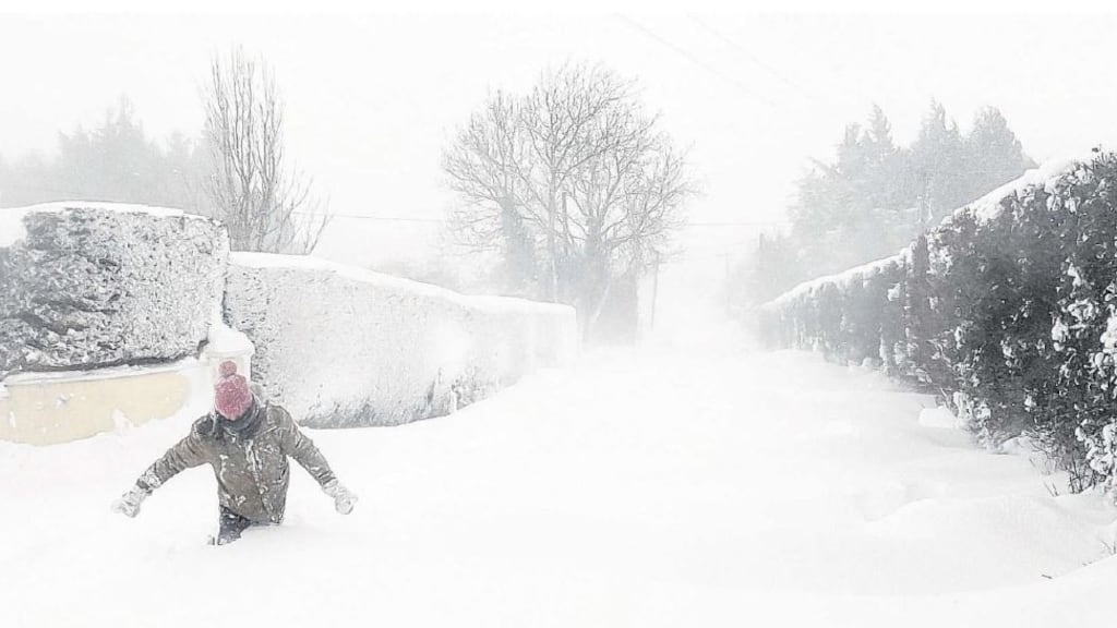 Snow drifts make roads virtually impassable in Rathmore, Co Kildare. Photograph: Niall Seargent