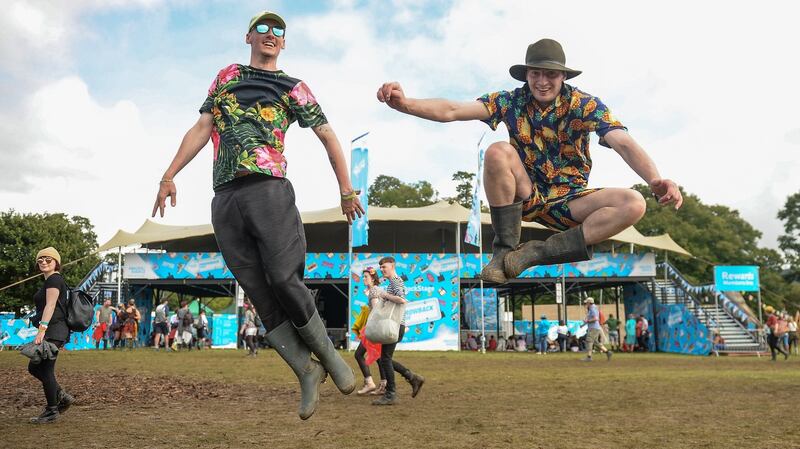 Ross Ashe, left, from Lucan, Co Dublin, and Kevin Foley, from Sallins, Co Kildare. Photograph: Cody Glenn/Sportsfile