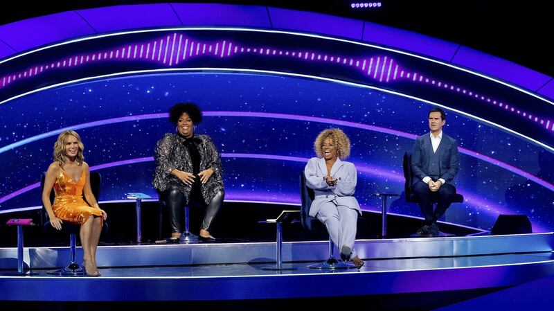 Amanda Holden, Alison Hammond, Fleur East and Jimmy Carr on I Can See Your Voice. File photograph: Tom Dymond