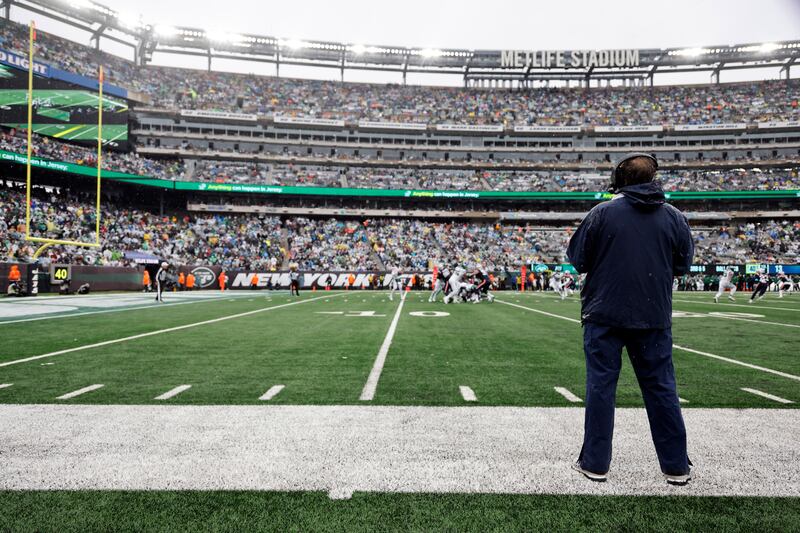 Bill Belichick of the New England Patriots: 'I’m committed to the team that I’m coaching right now, the players that are here. They deserve my best every day, and that’s what I’m going to give them.' Photograph: Al Bello/Getty Images