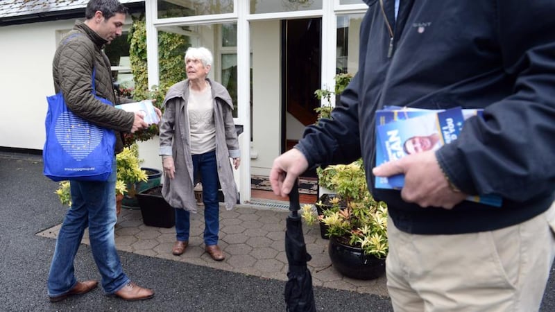 Kenneth Egan canvassing in Clondalkin earlier this month. Photograph: Eric Luke/The Irish Times
