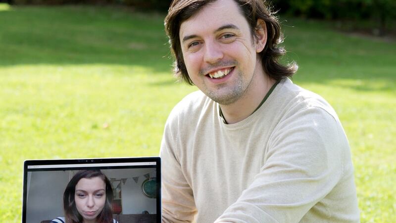 Cole Delaney on a video call with his sister Romy in London
