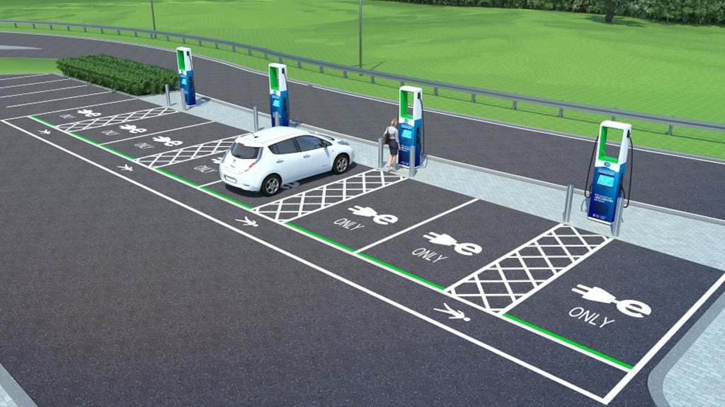 Super hubs will be capable of charging eight cars at the same time, while smaller hubs will be able to charge up to four.