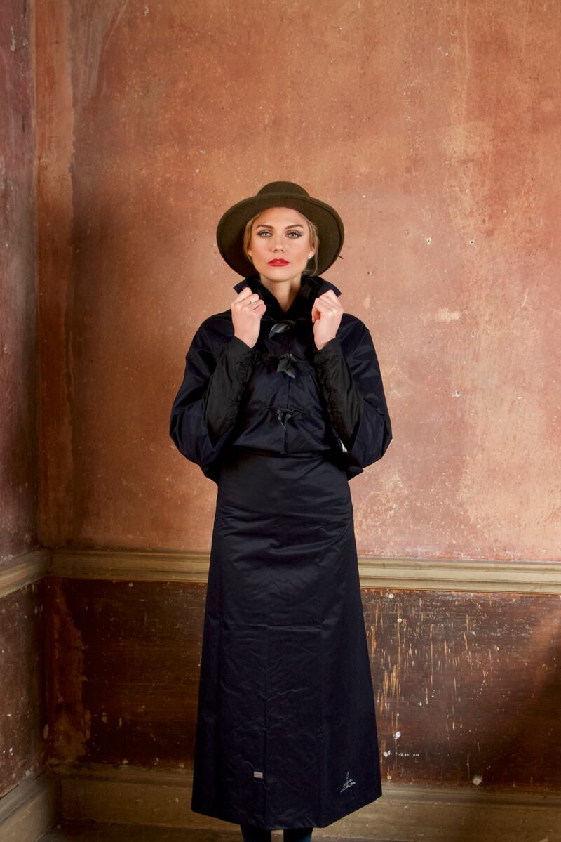 Rainwrap skirt (€72) with Bronte rain jacket (€185), both from georgiaindublin.com