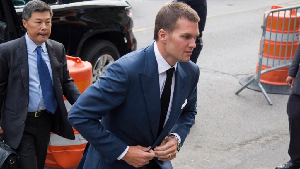 Tom Brady’s four game suspension for his part in the Deflategate scandal has been overturned by a judge. Photograph: Bloomberg