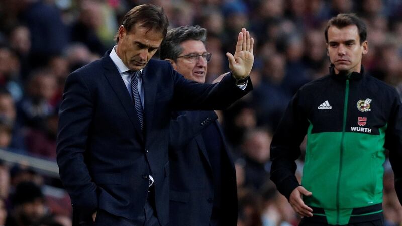 Julen Lopetegui saw his Barcelona side beaten 5-1 at the Camp Nou. Photograph: Albert Gea/Reuters