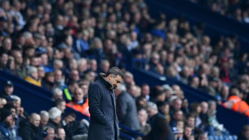 Carlos Carvalhal during Swansea’s draw with West Brom. Photograph: Anthony Devlin/PA