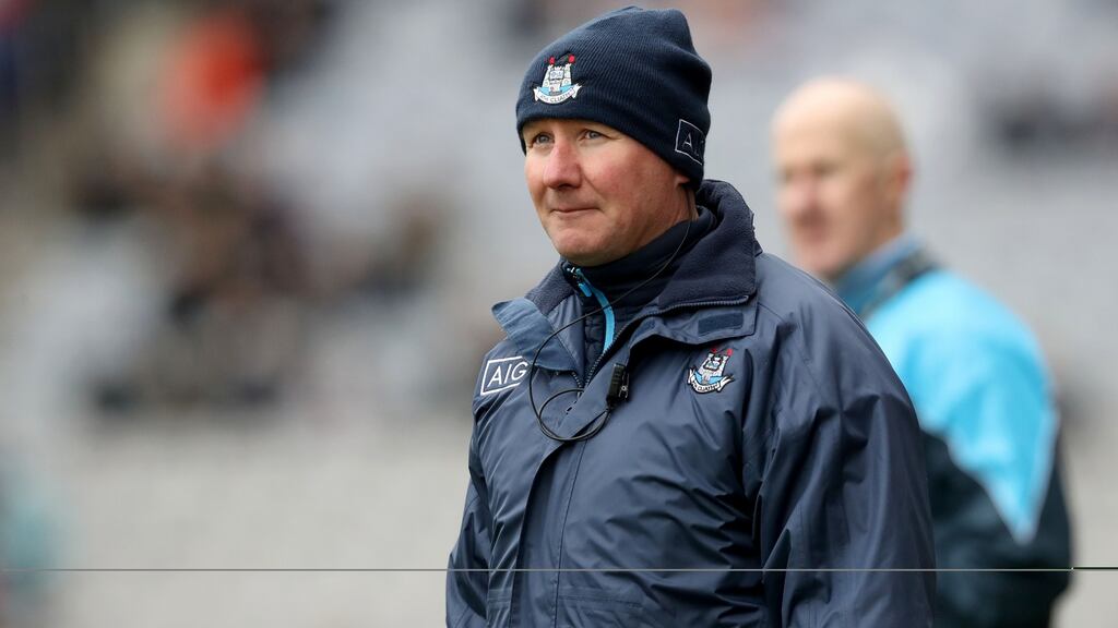 Dublin manager Jim Gavin at the Allianz Football League Division One final in Croke Park. Photograph: ©INPHO/Bryan Keane