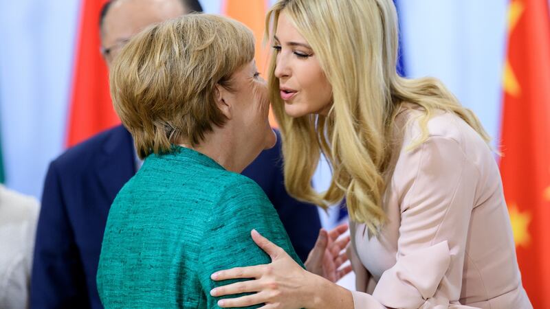 German chancellor Angela Merkel and Ivanka Trump at the G20 summit on July 8th in Hamburg, Germany. Photograph: Ukas Michael/Getty Images