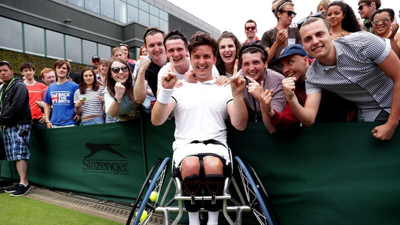 Gordon Reid: Wimbledon wheelchair champion Gordon Reid is hoping to emulate fellow Scot Andy Murray by adding a gold medal to his first success at SW19. Photograph: Adam Davy/PA Wire