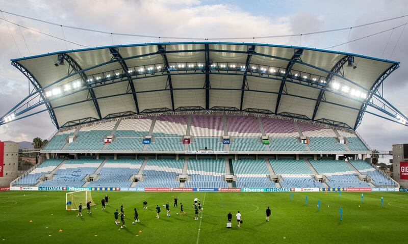 The Republic of Ireland squad train at the Stadium Algarve, Faro, in advance of the game against Gibraltar. Photograph: Ryan Byrne/Inpho