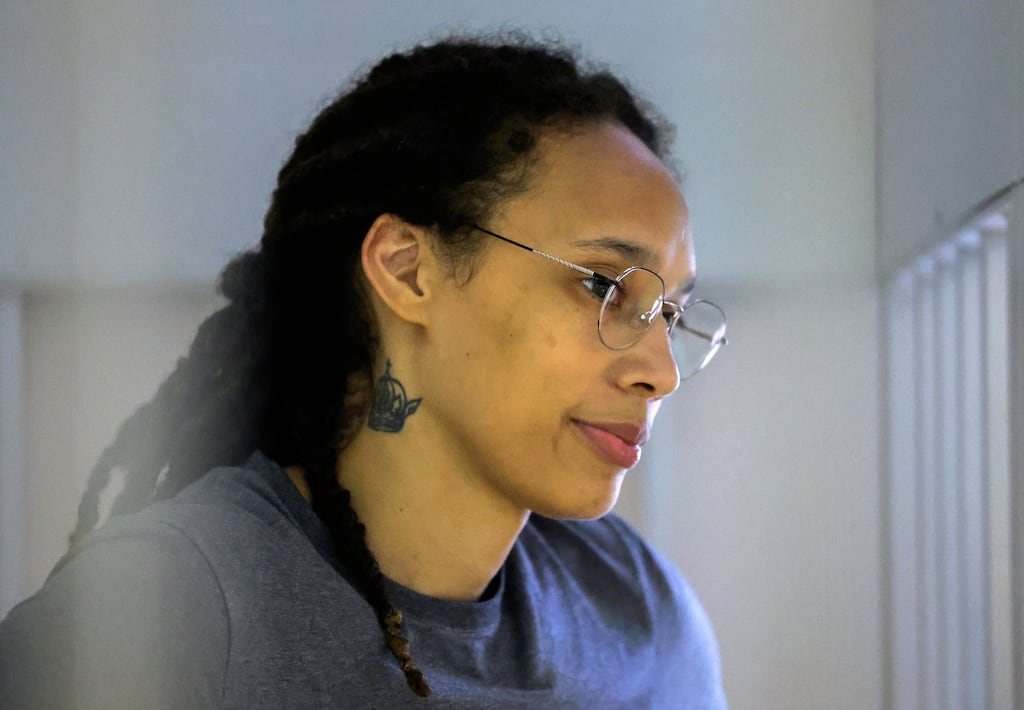 Russian has freed basketball player Brittney Griner in a prisoner exchange. File photograph: EVGENIA NOVOZHENINA/POOL/AFP via Getty Images