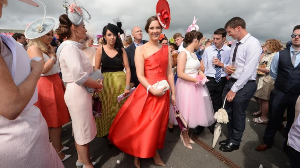 Alex Butler from Middleton, Co Cork won the Best Dressed Lady prize at the Galway Races. Photograph: Cyril Byrne/The Irish Times