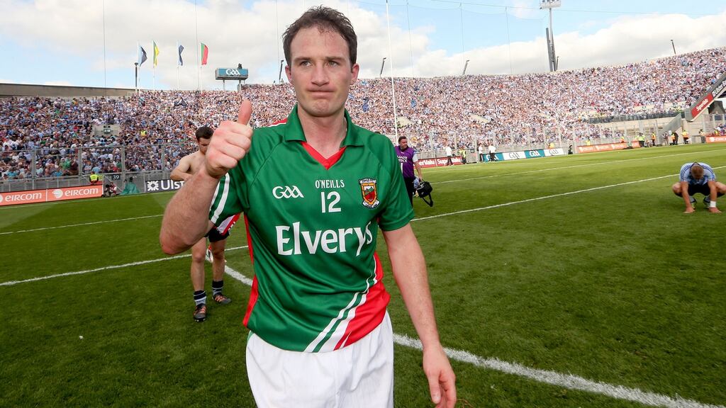 Alan Dillon celebrates Mayo’s win over Dublin in 2012. He served the county with great distinction over a long career.  Photograph: James Crombie/Inpho