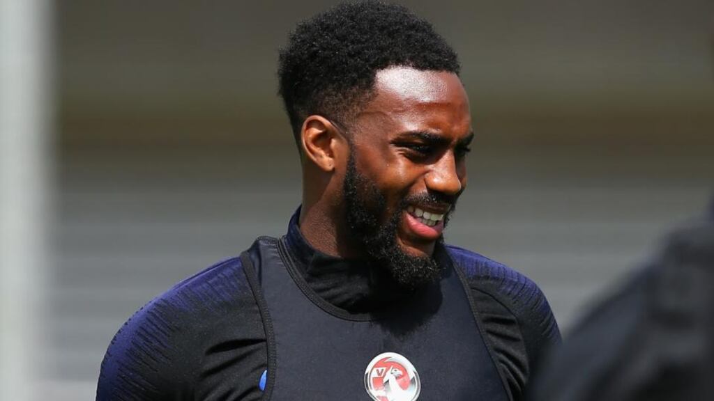 Danny Rose during an England training session at St Georges Park in Burton-upon-Trent. Photograph: Alex Livesey/Getty Images