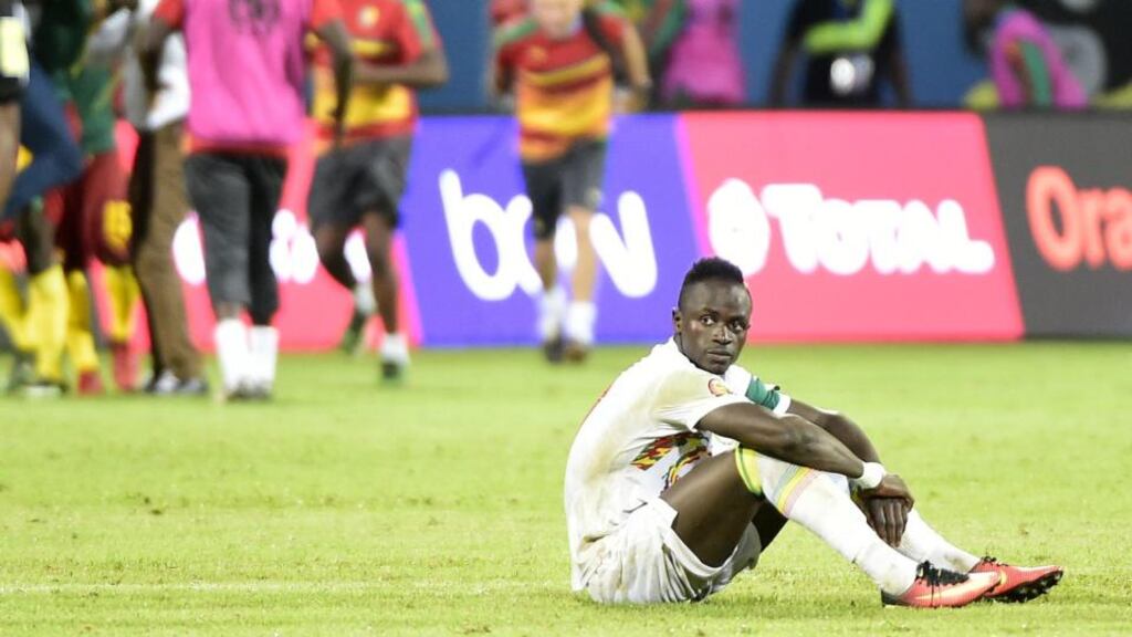 Sadio Mane missed the deciding penalty as Senegal were dumped out of the African Nations Cup by Cameroon. Photograph: AFP/Khaled Desouki