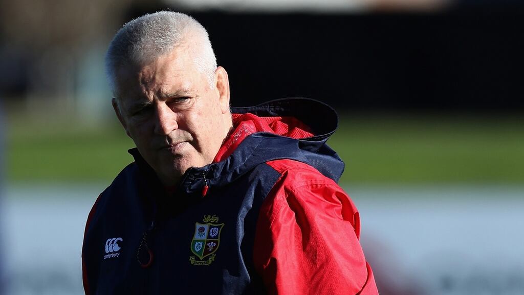 Warren Gatland, the Lions head coach looks on during a training session in Christchurch on Friday. Photo: David Rogers/Getty Images