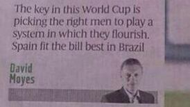 Samba Soccer:  Poor old Moyesie never far from ridicule