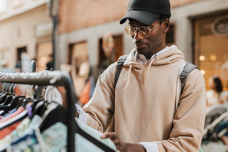 Charity shopping can be a great option for students to scour for bargains. Photograph: Getty Images