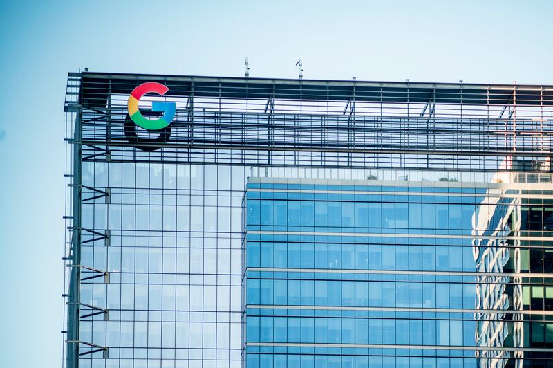 Bard times: Google’s logo seen on a building in Austin, Texas. Photograph: Sergio Flores/The New York Times