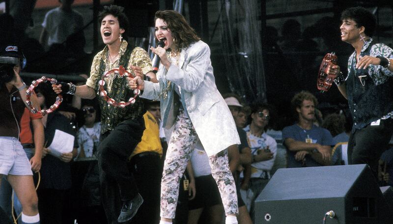 Madonna during Live Aid Concert - July 13, 1985 at JFK Stadium in Philadelphia, Pennsylvania, United States. (Photo by Ron Galella/WireImage)