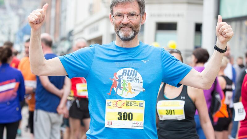 Micheál Ó hAodáin: the Cork City Marathon was his  300th. Photograph: Darragh Kane