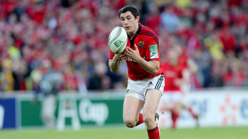 Munster fullback Felix Jones: “If the ball comes my way it is great. The more ball I get the better.” Photograph: James Crombie/Inpho