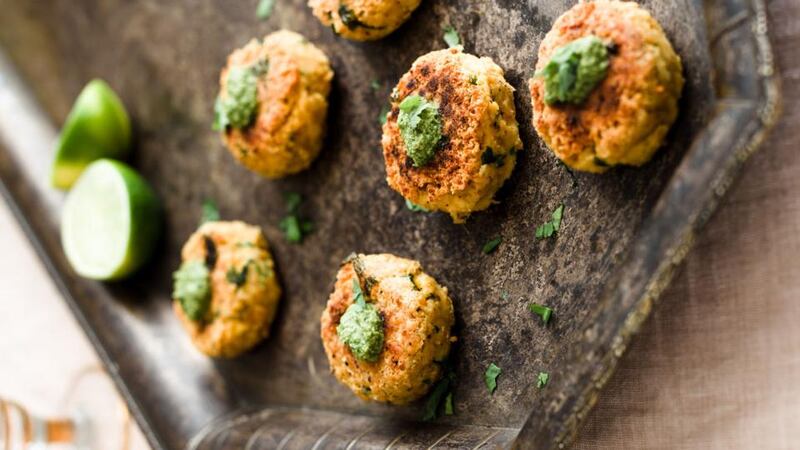 Chickpea patties: Photograph: Nathalie Marquez Courtney; styled by Lesiele Juliet