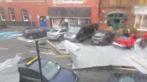 Debris is seen on the road in Kinsale on Monday after Storm Ophelia swept across the country. A massive clean-up operation is under way on Tuesday. Photograph: Dave Brennan