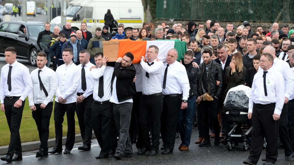 The funeral of dissident republican Vinnie Ryan , at Donaghmede , Co. Dublin. Photograph: Eric Luke / The Irish Times
