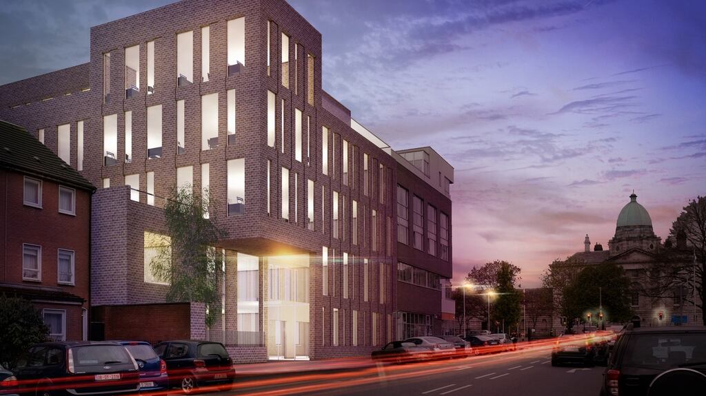 CGI of projected office building at Blackhall Street, D7. The site with planning permission is on .08 hectares.